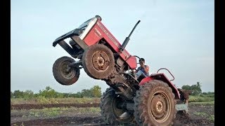 Best tractor stunt in the village by a farmer, a must watch tractor stunt video