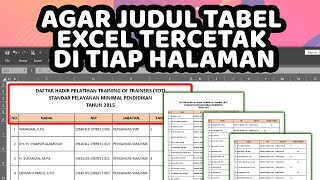 Cara Memunculkan Halaman Judul di Setiap Halaman Excel | Print Titles