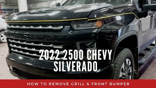 How to remove front grill and bumper of your 2022 2500 Chevy Silverado