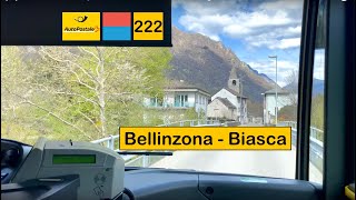 [4K] 🇨🇭 Cab Ride: AUTOPOSTALE TICINO | 222: Bellinzona → Lodrino → Biasca | Mercedes-Benz Citaro C2