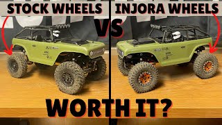 Stock Wheels VS Injora Wheels! Is it worth it? Axial SCX24 Deadbolt Build