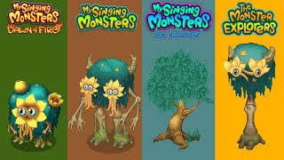 Dawn Of Fire, My Singing Monsters, Lost Landscapes, Monster Exolorers | Redesign Comparison