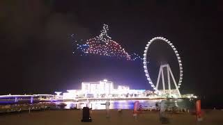 Drone Light Show Dubai at Blue waters Island | The Beach | Ain Dubai