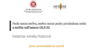 Parlo come scrivo, scrivo come parlo... (Webinar Ornimi - AIILIC)