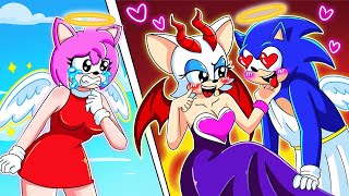 OMG!!! Angel Sonic Fall In Love Demon Rouge the Bat | Sonic The Hedgehog 3 Animation