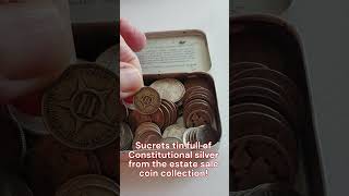 Tin full of Constitutional silver from Estste Sale coin collection! #short 1