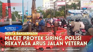 Polisi Rekayasa Arus Lalu lintas di jalan Veteran Akibat Macet Terdampak Proyek Siring