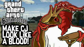 👉GTA SA | HOW TO MAKE CJ LOOK LIKE A BLOOD GANG MEMBER!