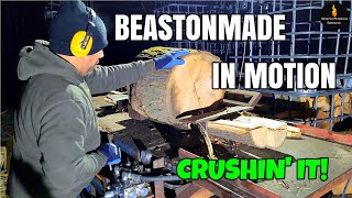 BEASTONMADE IN MOTION #SPLITTINGFIREWOOD #HOMEMADEWOODSPLITTER