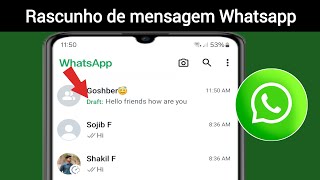 Como definir mensagem do Whatsapp em rascunho | Mensagem de rascunho do Whatsapp