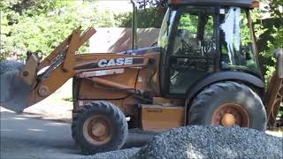 CASE 580 Super M backhoe. West King Edward Avenue upgrades, Vancouver. MEGA MACHINES IN CONSTRUCTION