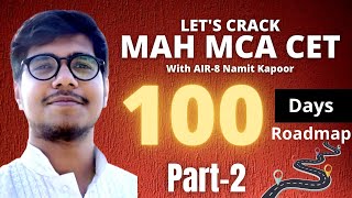 MAH CET MCA 100 Days Roadmap  Part - 2 | Preparation Strategy with Resources | OneStop MCA Crack it!