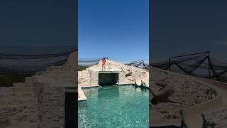 Jump in a really cold pool with ice!!!#trending #dare#comedy #pool