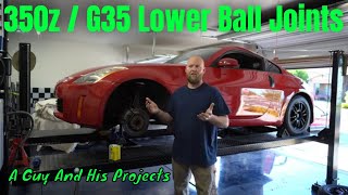 350z Lower Ball Joints DIY Replacement, G35 and Maxima Lower Ball Joint Replacement easy to do!