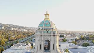 Beverly Hills City Hall Drone footage Los Angeles County (Dome) (4k)