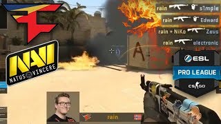 Rain Wild 4 Kills! FaZe Highlights VS NaVi (ESL Pro League Season 7 Finals)