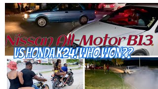 Nissan All-Motor B13 vs Honda K24! Who won???? 🇯🇲