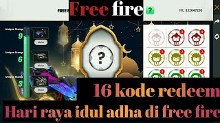 BAGI BAGI KODE REDEEM GRATIS HARI RAYA IDUL ADHA DI FREE FIRE| 2020