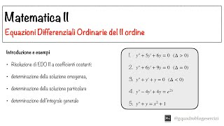 Analisi Matematica II: Equazioni Differenziali Ordinarie del II ordine - Lezione I