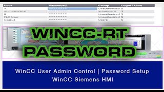 WINCC RT Password Protection | TIA Portal: User Administration