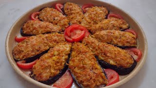 Aubergines stuffed with vegetables - Berenjenas rellenas con verduras