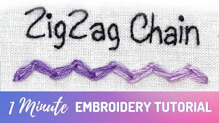 Zig Zag Chain Stitch 🪡 Quick Step-by-Step Guide | Hand Embroidery Tutorial for Beginners