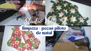 Studio Vlog #2 🪡🧵✂️ | Limpeza do Ateliê + produção de peça piloto para o Natal.