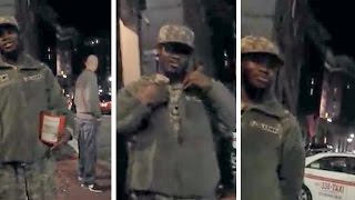 Fake Army Panhandler Gets Called Out By A Real Veteran! Stolen Valor