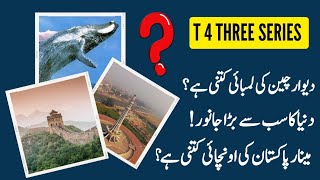 Wall of China's length| The largest animal in the world | Height of Minar Pakistan | T 4 Three 🏷️