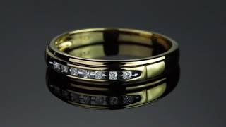 Item 62795 - Men's Diamond Accent Single Row Wedding Band In 18k Gold Over Sterling Silver 2.5 Mm