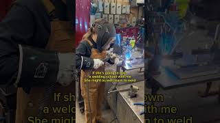 My Wife CEO learning to weld 😳