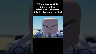 When garou stole genos in the middle of a supermarket sale.#roblox #onepunchman