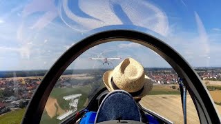 Segelflug mit Flugzeugschlepp über Bensheim / Bergstraße