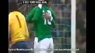 FAMOUS TERRY NEILL WINNING GOAL FOR THE IRISH V ENGLAND AT WEMBLEY IN 1972