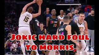 Nikola Jokic flagrant foul to Markieff Morris all angle