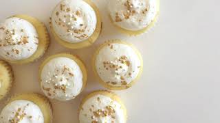 White and Gold Cupcakes