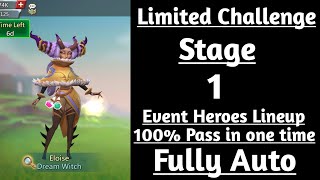 Lords mobile Dream Witch Limited Challenge Stage 1 Fully Auto|Saving Dreams Stage 1 Fully Auto