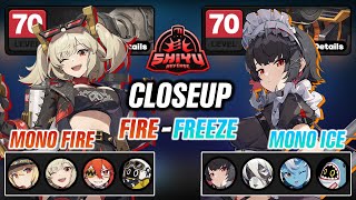 CLOSEUP FIRE - FREEZE!! Burnice + DPS Lucy MONO FIRE & Ellen MONO ICE in Shiyu Defense 17