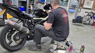 polishing a Suzuki GSXR