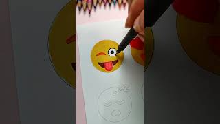 How to make Glitter emoji sticker #painting #craft #drawing #art #satisfying #satisfyingvideo