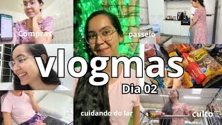 VLOGMAS 02: cuidando do lar, compras, passeio, culto e mais🥰