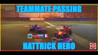 Rocket League - 2 vs 2 - Teammate passing play & a nice hattrick. #rocketleague #rlgameplay #rl