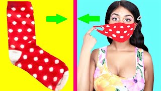 I Tried Face Mask From Socks LIFE HACKS to see if they work!