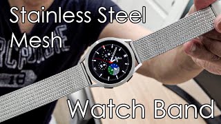 Samsung Galaxy Watch 4 | Silver Stainless Steel Mesh Watch Band