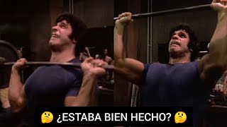 LOU FERRIGNO Y SU PRESS MILITAR PARCIAL en Pumping Iron | Hipertrofia | Hombros - Deltoides