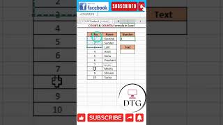 COUNT & COUNTA Formula #shorts #excel #exceltips #exceltutorial #msexcel #msexcelfullcourse #shorts