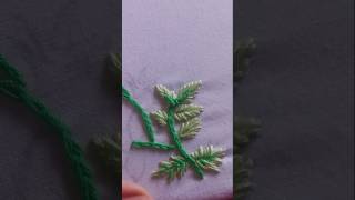 How to make leaf flower with embroidery thread #shorts #flowers