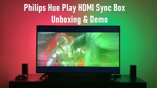 Philips Hue Play HMDI Sync Box Unboxing & Demonstration (Philips Ambilight on any TV)