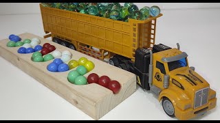 Marble Run Race ☆ HABA Slope & Retro Makita Truck, Garbage Truck Long Version #024