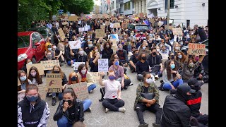 Demo für George Floyd in Hamburg vor US-Konsulat